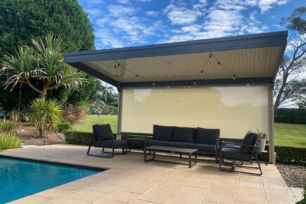 canteliver patios in a poolside