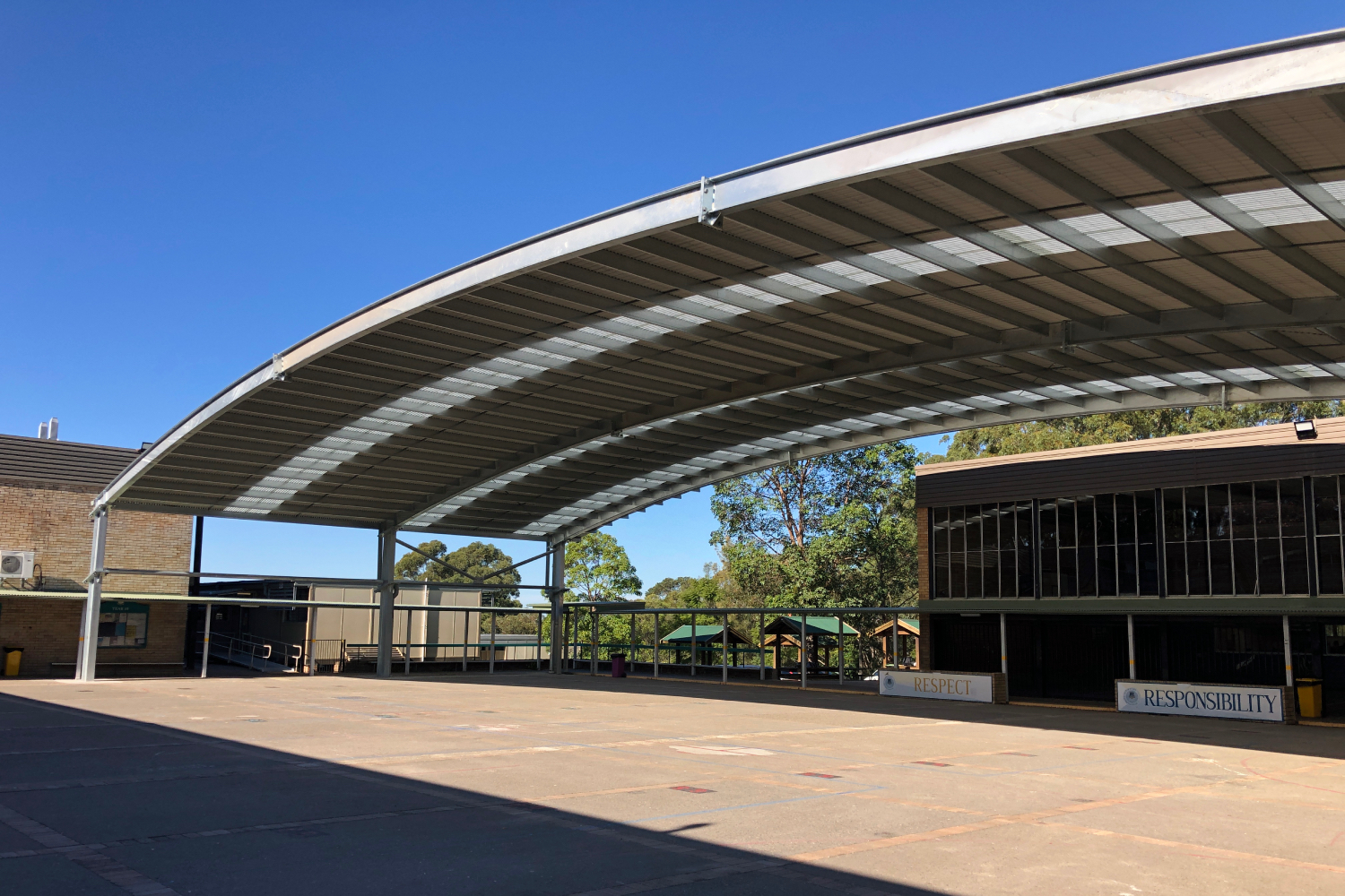 large patio for student assemblies in turramurra
